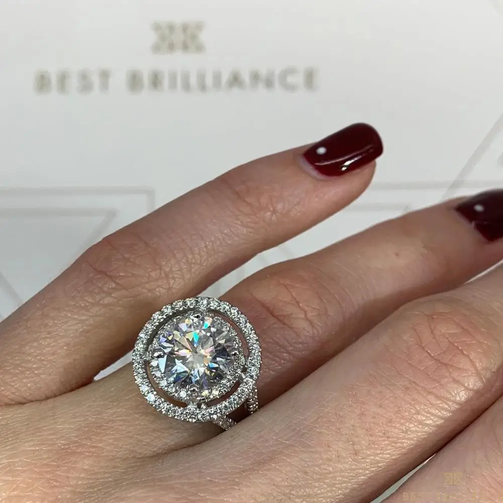 Роскошное женское кольцо с кристаллами и цирконием в стиле бохо Большое белое