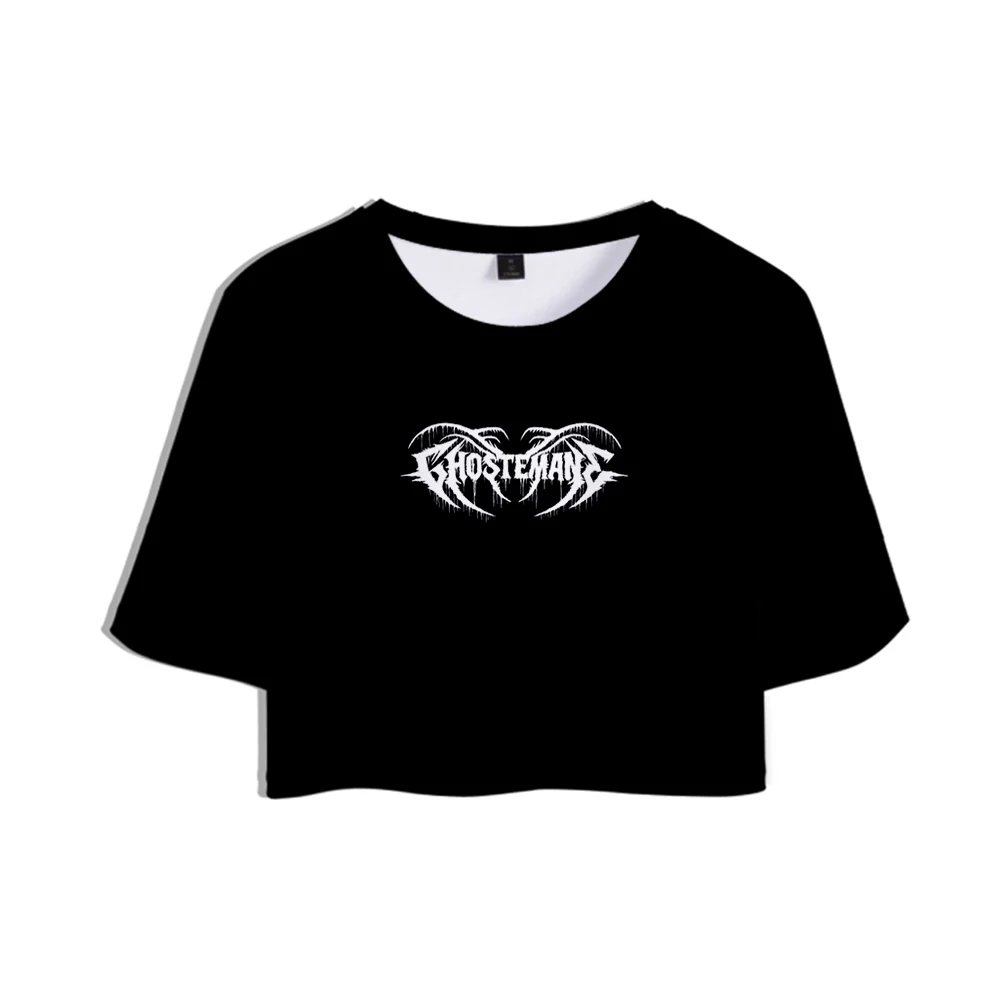 Женская футболка с 3D-принтом ghosteтемман короткий топ надписью World Tour Rock Music для