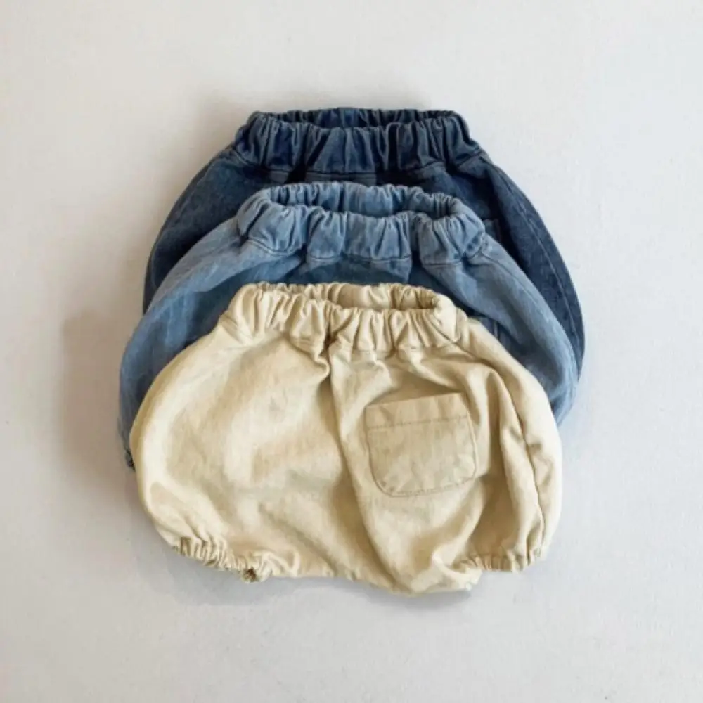 

Boys and girls denim elastic waist big PP cute pumpkin shorts 21D312
