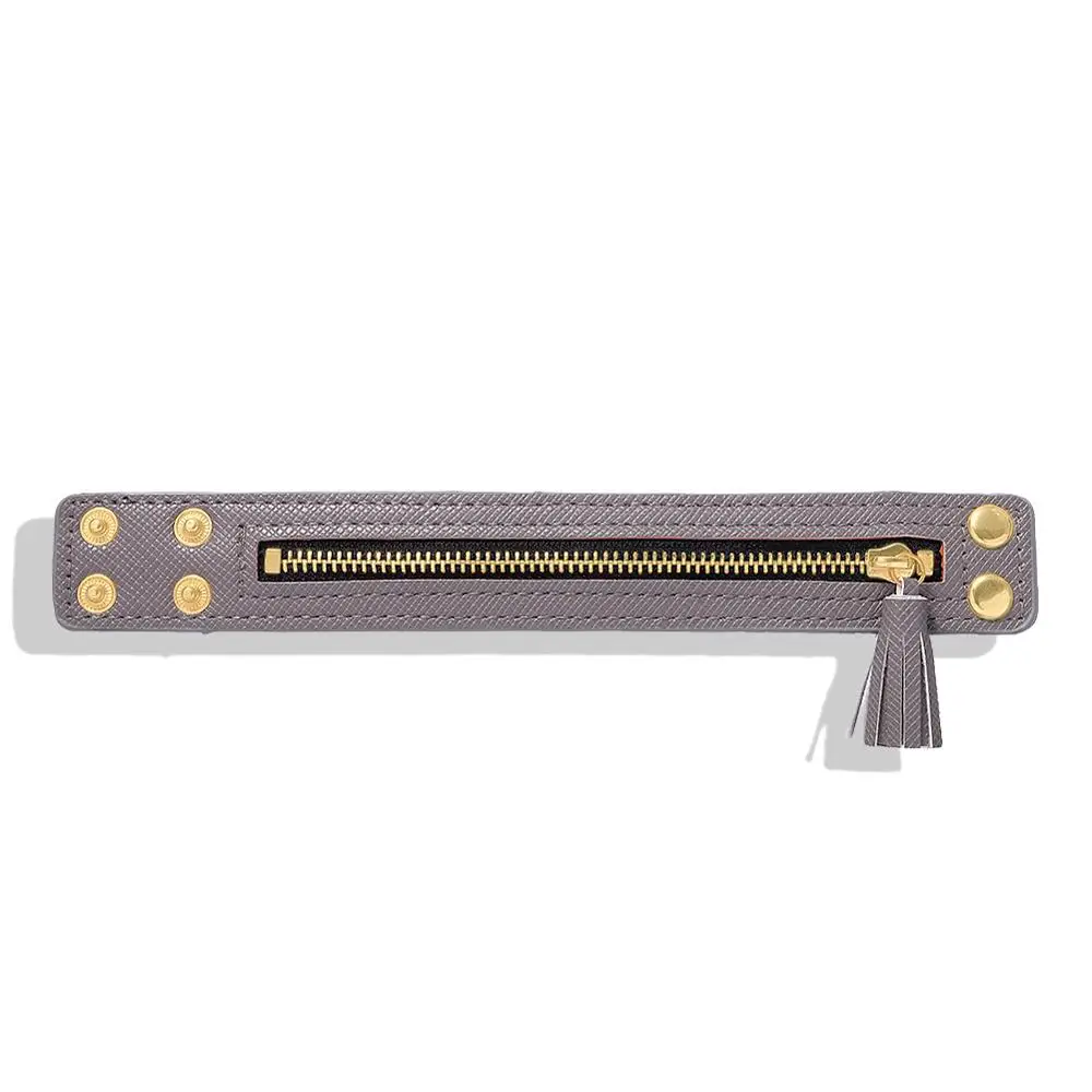 Многоцветный кожаный браслет с бахромой на молнии 2019 женский роскошный