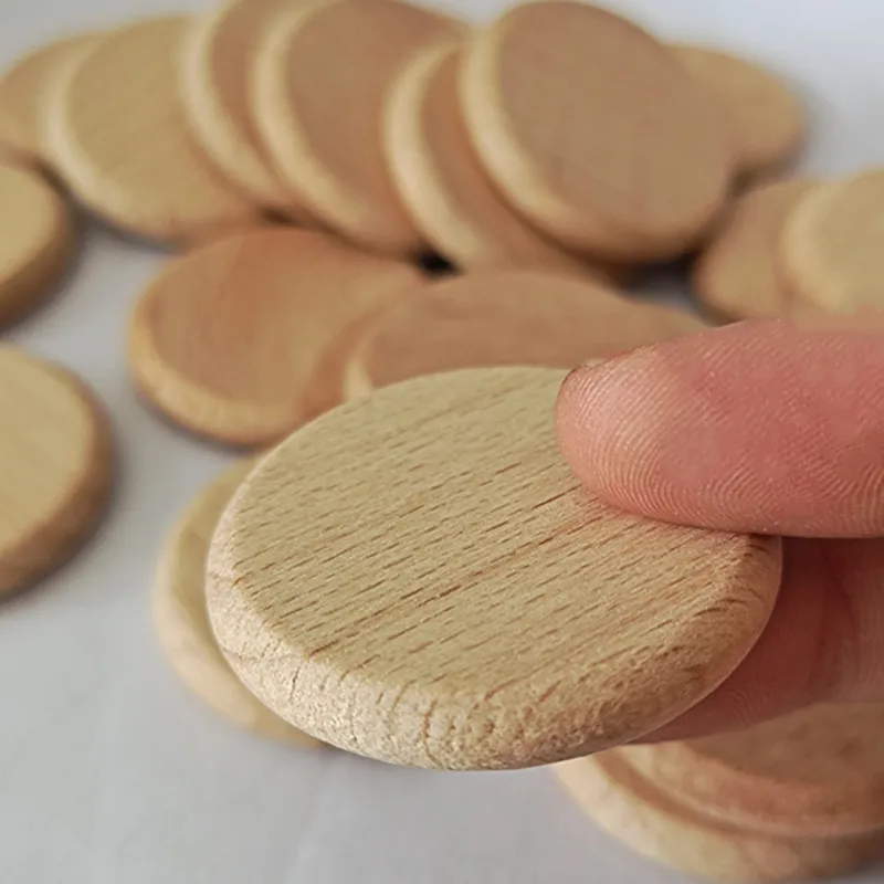

100pcs 4cm Thickness 7mm Wood Slices Ornaments Round Shape Wood Slabs Craft DIY Decoration for Craft and Decoration