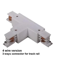  10pcs/lot "T" Track Rail Connector 4-wire 3 Loops Global Track System 3 Phase Circuit Three-way Connectors Rail Lighting