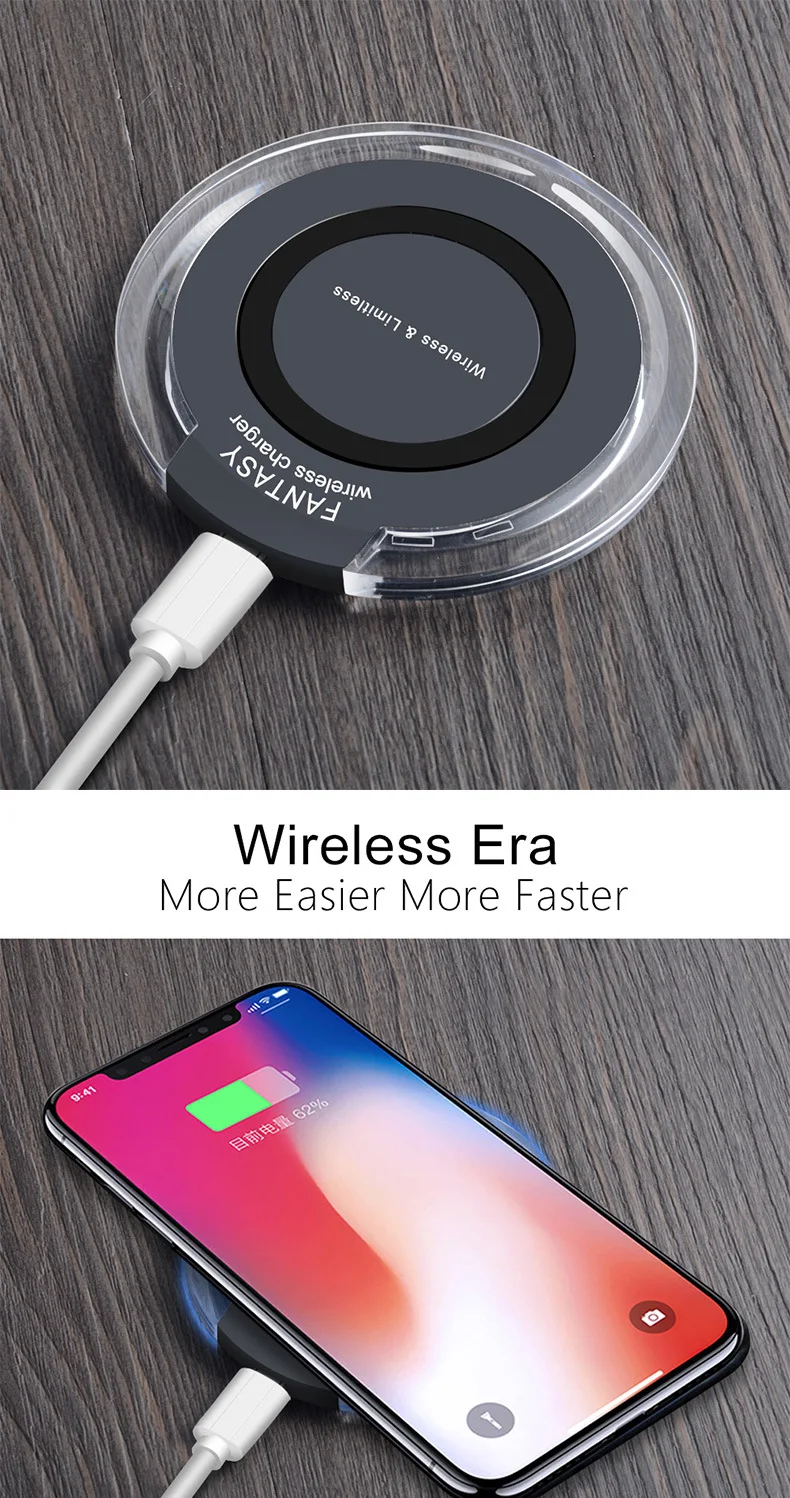 Беспроводное зарядное устройство для зарядки, Индукционное USB зарядное устройство для Apple iPhone 8 Plus/X для samsung Galaxy S6 7 edge S8 Plus Note 8