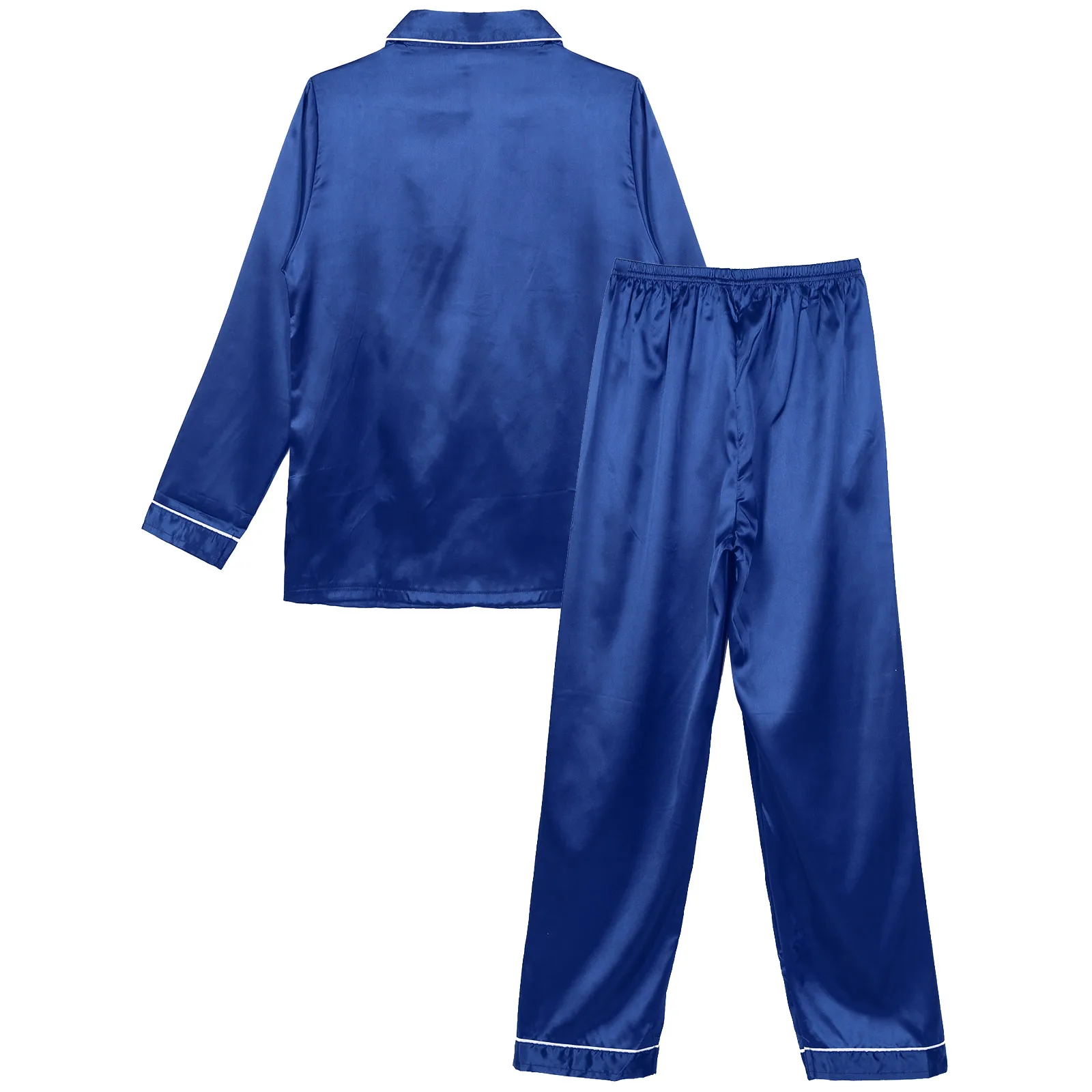 

Women Long Sleeve Button Down Blouse Shirts Sleep Tops with Pants Satin Pajamas Set Spring/Autumn Sleepwear Nightwear Loungewear