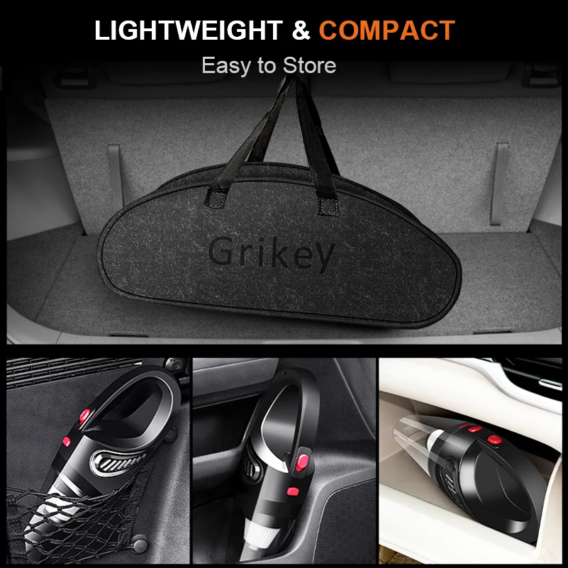 Автомобильный пылесос GRIKEY мощный ручной для автомобиля Мощное всасывание 5800 па 12