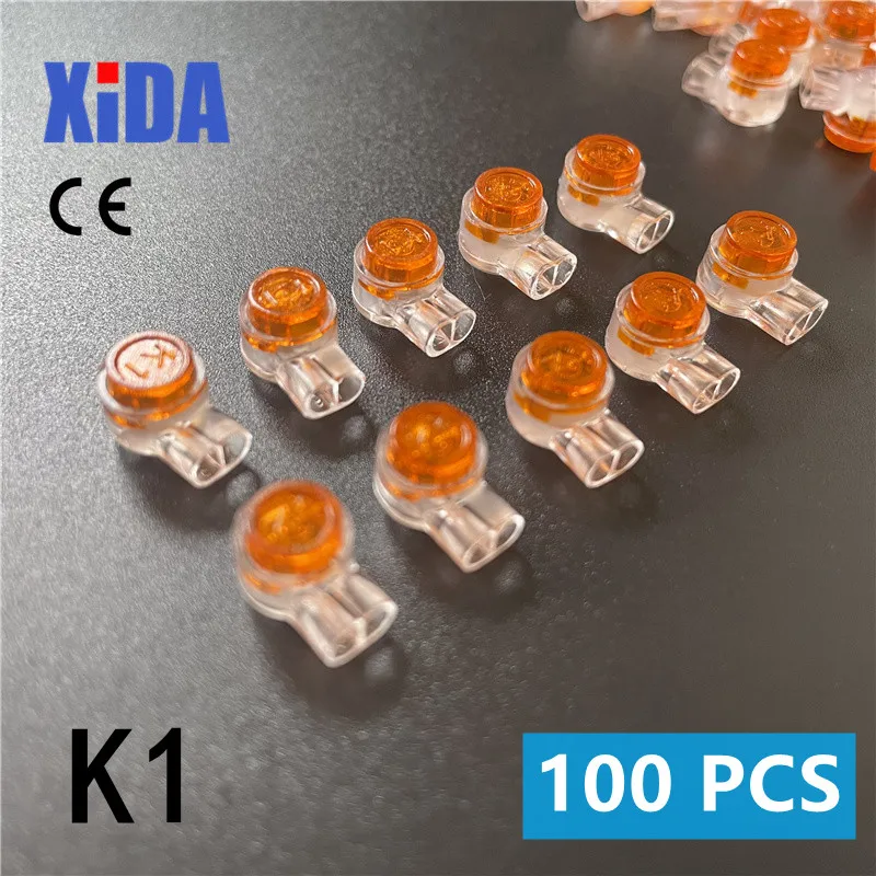 

100pcs Rj45 Connector Crimp Connection Terminals K1 K2 K3 Connector Waterproof Wiring Ethernet Cable Telephone Cord Terminals