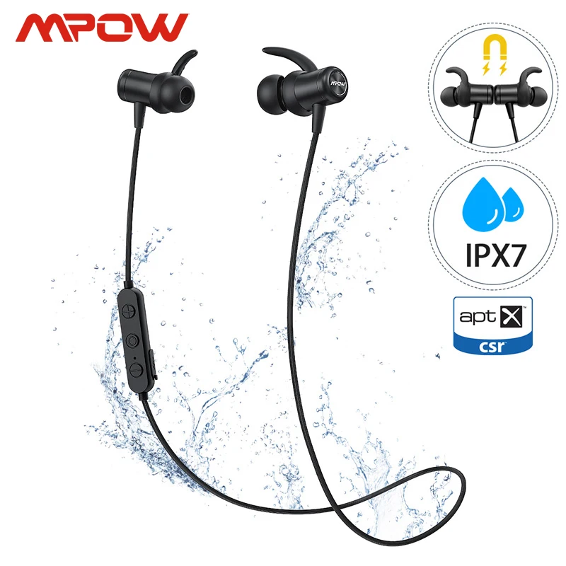 Mpow S11 APTX Bluetooth 5,0 наушники Магнитный дизайн IPX7 Wateproof 9H время воспроизведения CVC6.0 Шумоподавление для спортивных смартфонов