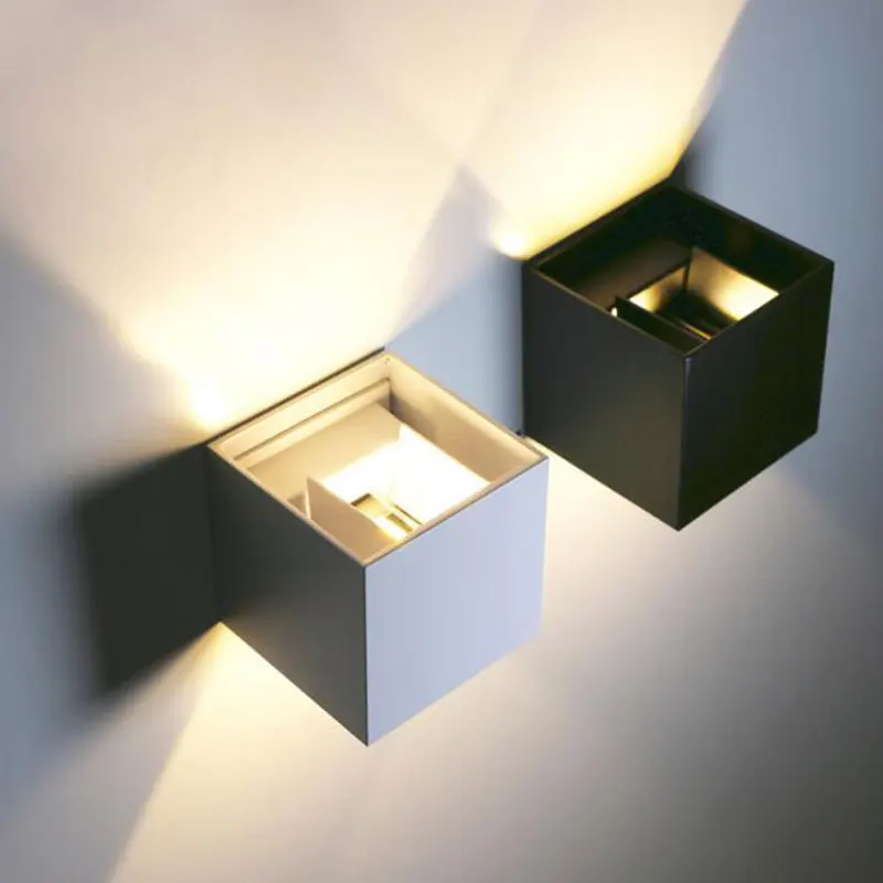 Kopen 12W Led Wandlamp Indoor Outdoo Waterdichte Licht IP65 Verstelbare Stralingshoek Ontwerp Kubus Led Slaapkamer Binnenplaats Veranda Muur Blaker