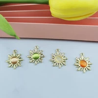 10pcslot chic charms 1821mm cat eye stone sun metal charm pendants handmade craft for diy jewelry earring bracelet ornaments