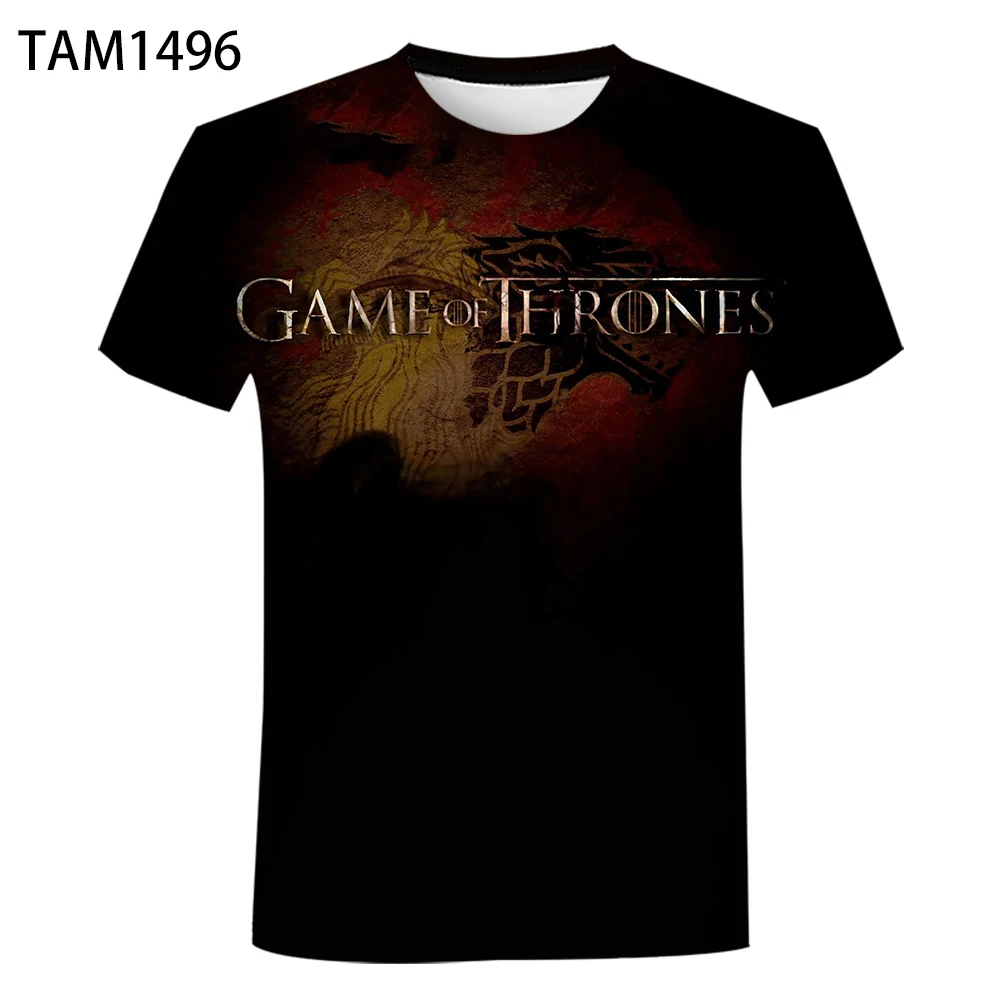 Short Sleeve T-shirt Trend Youth Children's Clothing 2021 New Game of Threads Cool Fashion 3D Print Men's and Women's Summer