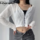 Женский трикотажный кардиган с V-образным вырезом