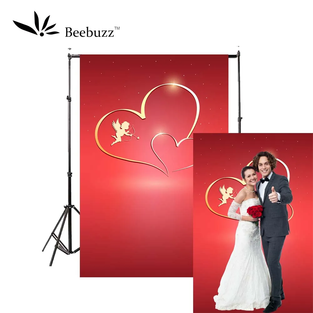 

Red love background photography studio photophone Cupid double heart shaped sweet romantic photo shoot