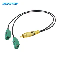 bevotop new rca male plug to 2 dual fakra e female jack y type splitter pigtail cable radio antenna adapter extension jumper