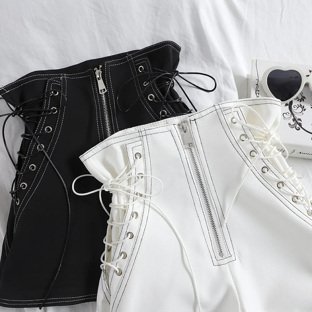 Шорты женские бандажные с завышенной талией пикантные повседневные короткие