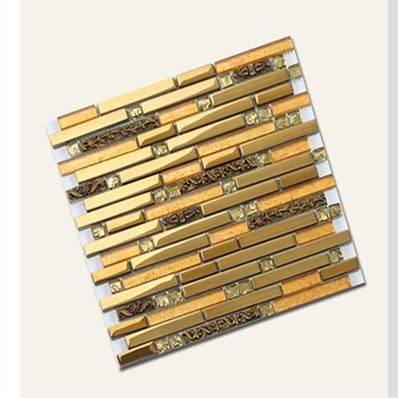 Мозаичная плитка из стекла гальваническое покрытие золотистая смола SD-092 для