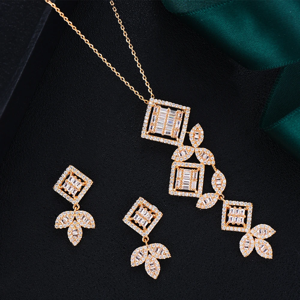 Sisathy бренд Подвески с длинным листом ожерелье Роскошные Длинные серьги Mirco