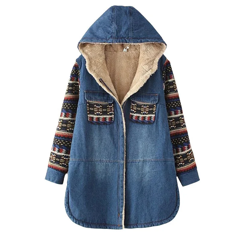 Женская джинсовая куртка из хлопка с капюшоном|hooded coat|cotton jacketdenim cotton |