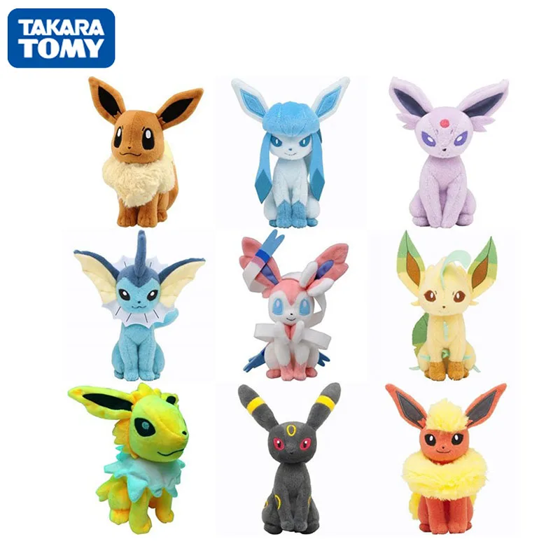 TAKARA TOM 22 см плюшевые куклы POKEMON Kawaii Glaceon Umbreon Leafeon Jolteon Espeon Flareon Evee Sylveon
