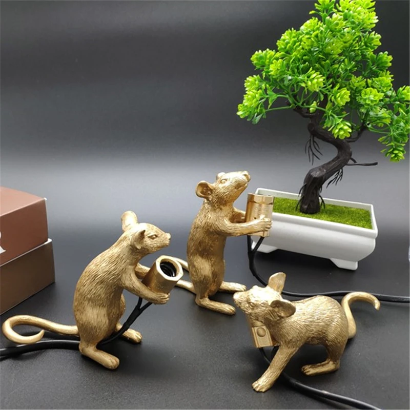 Скандинавская полимерная лампа в виде мыши ночники крысы настольные лампы милой