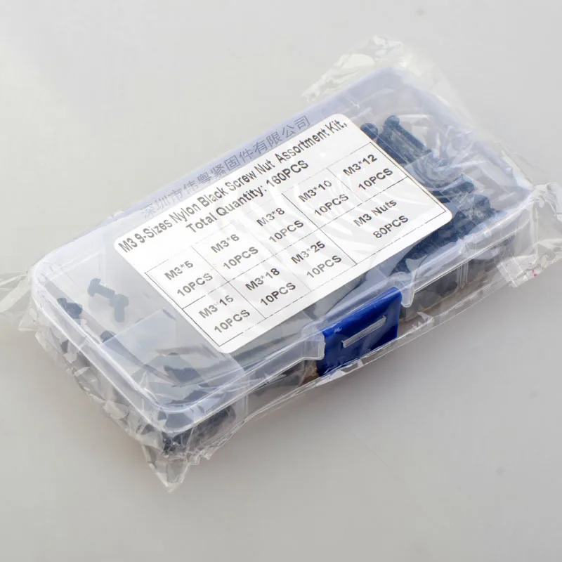 160 шт. набор винтов M3 с гайкой и пластиковой коробкой для хранения | Обустройство