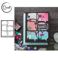 qwell various conversation rectangle frame cover metal cutting dies set for 2021 hot sale diy scrapbooking craft paper cards