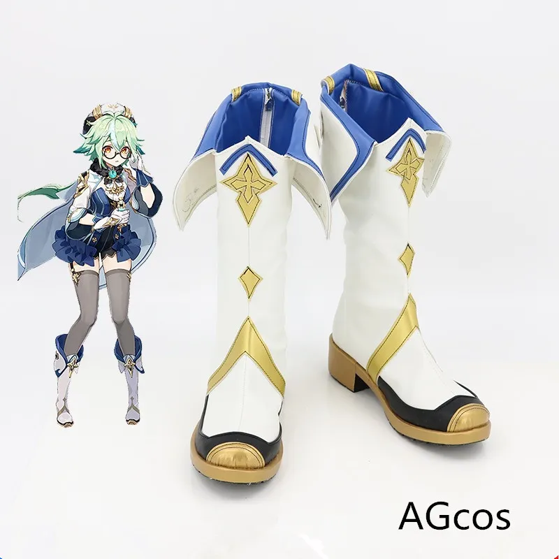 

Size 35-48 Genshin Impact Sucrose Cosplay Shoes Woman Christmas Party Cos Boots