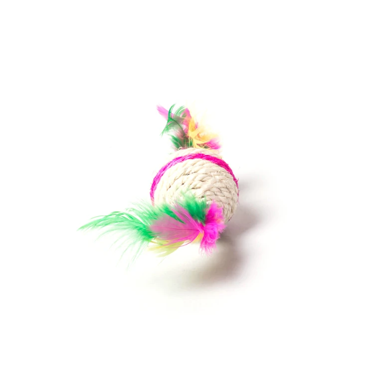 Diameter 5.5 cm Lightweight Cat Toys Feather Ball Kitten Nice Looking Design Nip Scratch Supplies Pet Products | Дом и сад