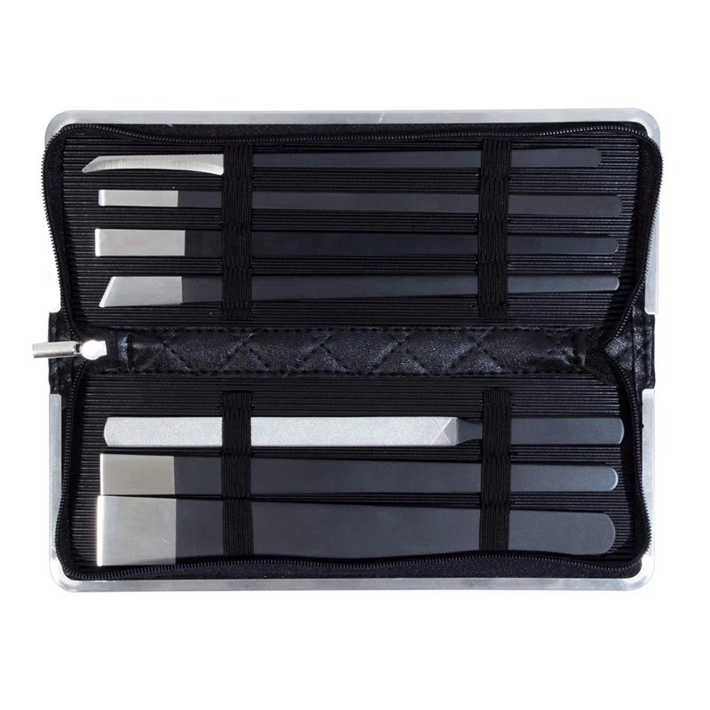 Professional Manicure Pedicure Set - 7 Piece Stainless Steel Nail Care Mani Pedi Kit With Leather Travel Case | Красота и здоровье