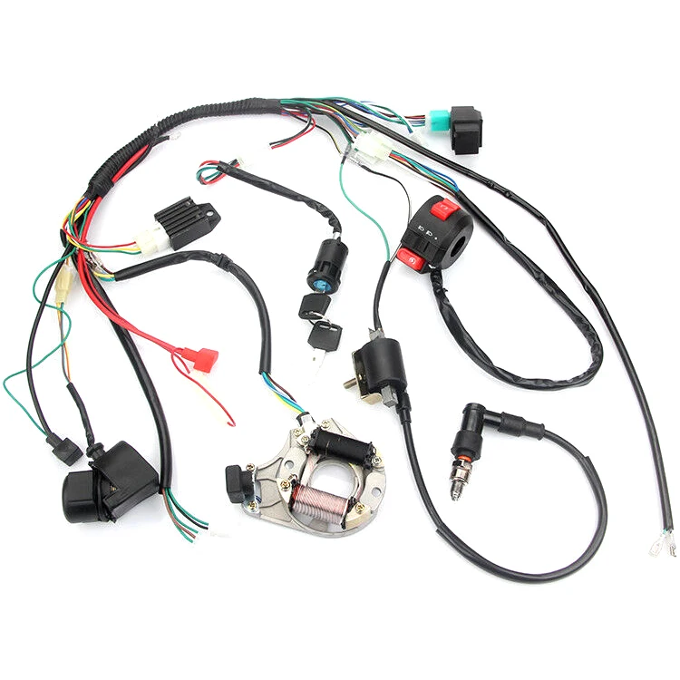 Полный Электрический жгут проводов CDI Coil Kill Switch C7HSA Свеча зажигания 50cc 70cc 90cc 110cc 125cc