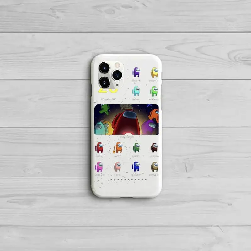 

Cute cartoon Among Us game Phone Case Candy Color for iPhone 11 12 pro XS MAX 8 7 6 6S Plus X 5S SE 2020 XR