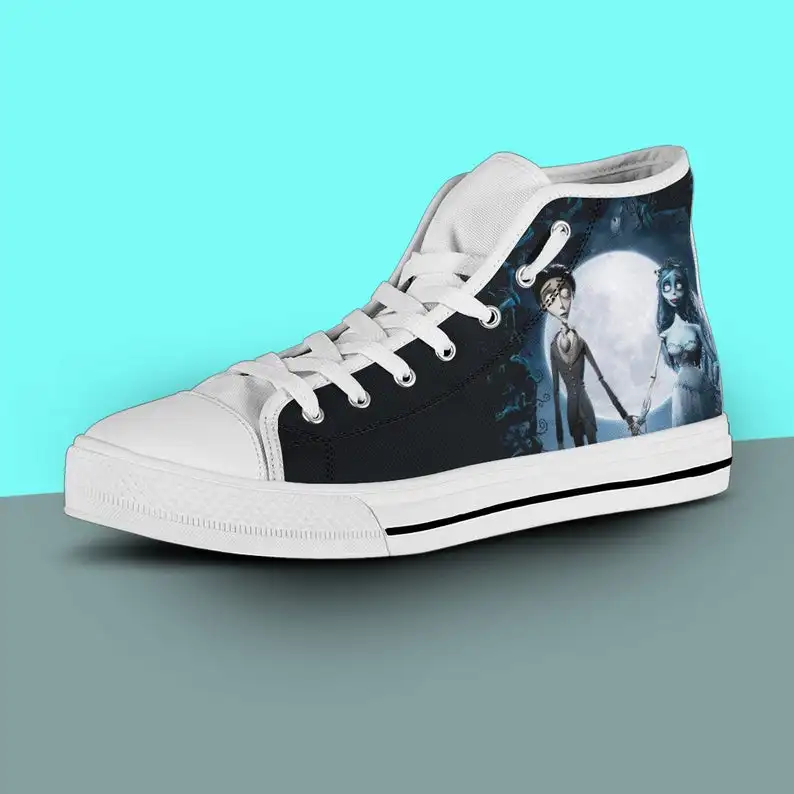 

Corpse Bride Hi Top, Mens Womens Designer Leisure Sneakers Men Casual Canvas Shoes