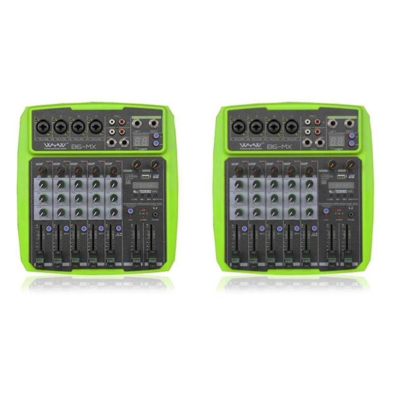 

Wenyanwen 6-Channel Mixer Conference Audio USB Bluetooth Reverb Audio Processor Live Broadcast with Sound Card