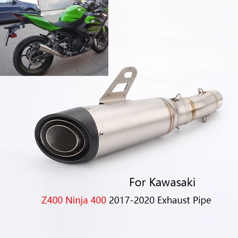 

For Kawasaki Z400 Ninja 400 2017-2022 Exhaust Pipe Motorcycle Mid Link Tube Slip On 51mm Muffler No DB Killer Escape Reserve Cat