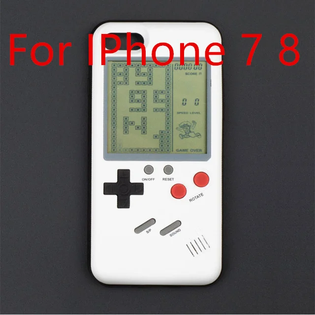 Ретро Tetris Gameboy корпус для игрового контроллера чехол для iPhone X 8 7 6 6S Plus Мягкий ТПУ силиконовый чехол для мальчиков чехол Аксессуары - Цвет: white for 7 8