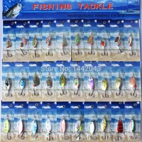 free shipping 30pcs multi color fishing lure bait metal spoon spinnerbait tackle spinner artificia jig bait trout fishing