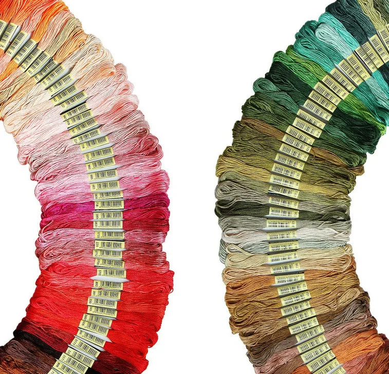 Резьба для вышивки 105 радужных цветов 8 м на косточках вышивка ранние браслеты
