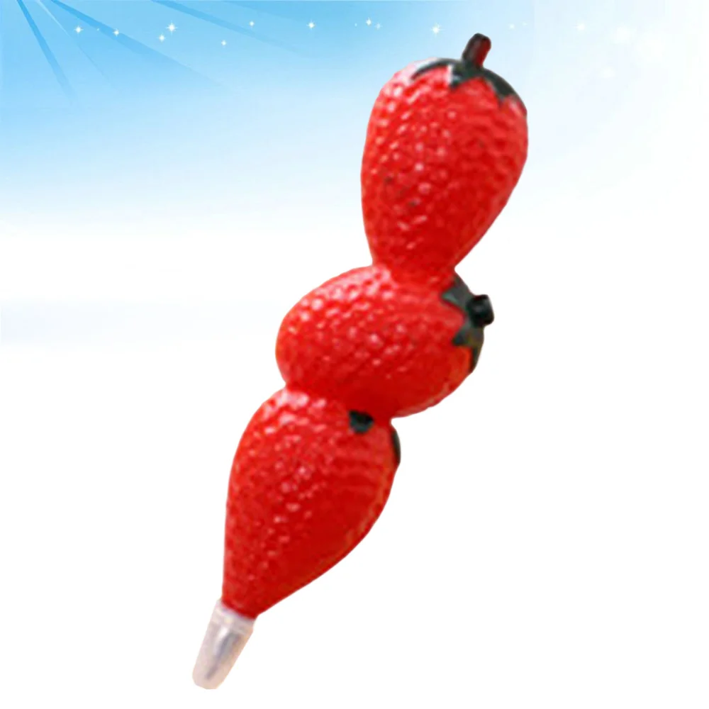

1pc Strawberry Ballpoint Writing Pen Cartoon Lifelike with Magnet for Gift Red