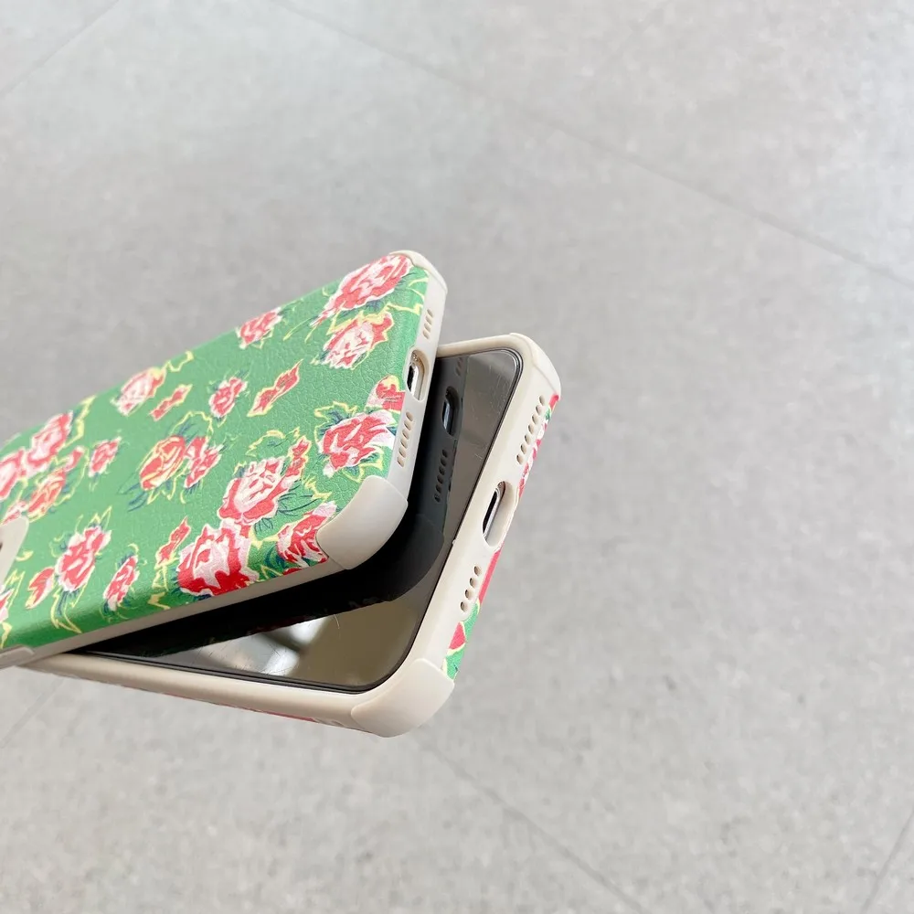 

New style classical Summer flowers Lambskin phone case for iphone 12Pro 12promax 11promax XSMax XR 7 8 7Plus protect soft shell