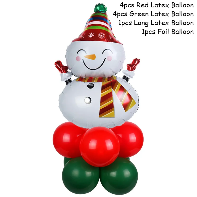 10pcs Balloon Set Рождественские украшения, воздушные шары, Набор Санта Клауса, снеговика, рождественские воздушные шары из фольги Globos, рождественские украшения для вечеринки, рождественские украшения - Цвет: 10pcs Balloon Set
