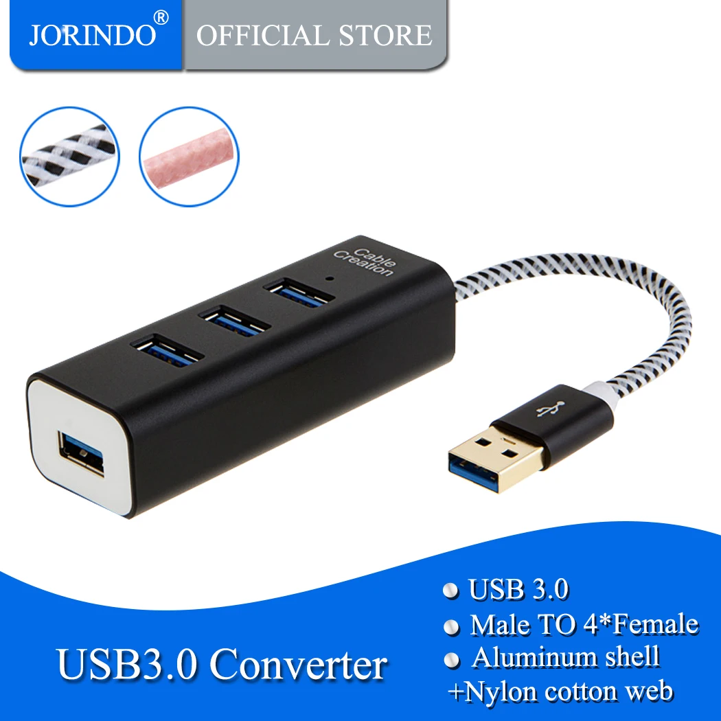 4 портовый USB 3 0 алюминиевый концентратор данных jorinдо футов для MacBook Mac Pro Surface XPS