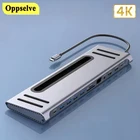 USB-концентратор Тип C адаптер 12 в 1 PD Быстрая зарядка HDMI-совместимый VGA RJ45 TFSD USB3.0 аудио разъем 3,5 мм сплиттер для MacBook Lenovo