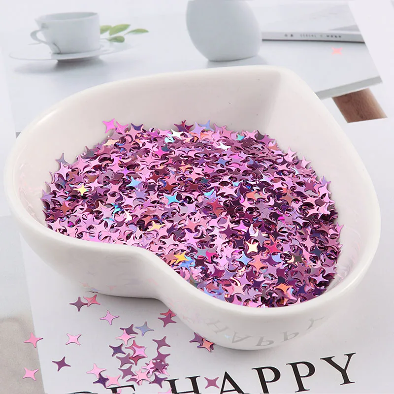 Ультратонкие Блестки для ногтей 4 мм с перекрещивающимися звездами блестки