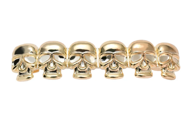 В стиле хип-хоп Fang декоративные Зубные коронки Череп Металл двойной шапки зуб