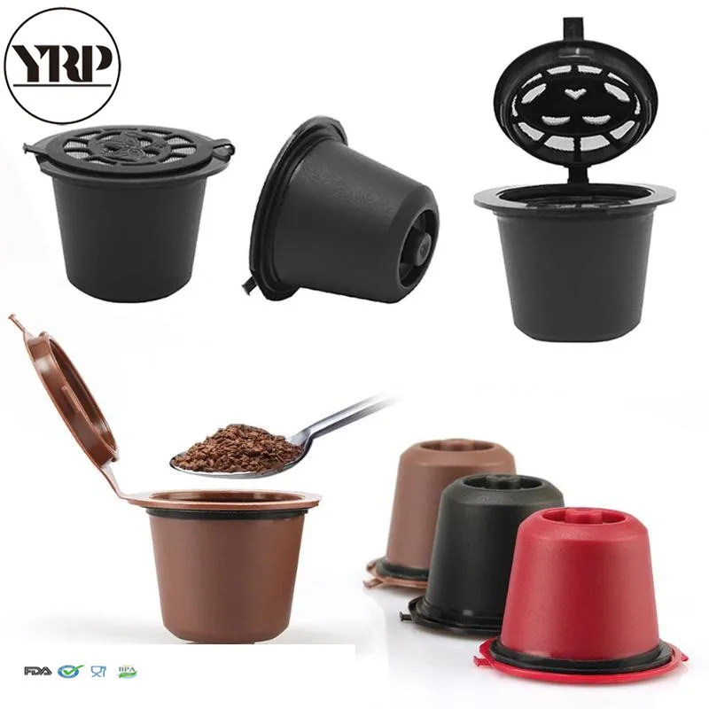 Капсулы Nespresso многоразовые 6 цветов красные черные коричневые с 1 пластиковой