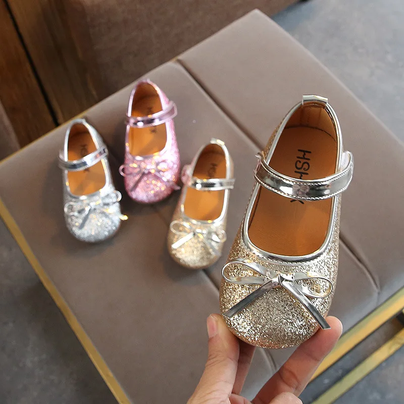 Для маленьких девочек Одежда для детской обуви принцессы Блестящий бант на шею