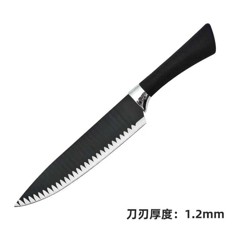 

Black Chopping Knife Non-stick Wave Pattern Kitchen Knives Multi-purpose Kitchen Knife Meat Cleaver Chef's Knife