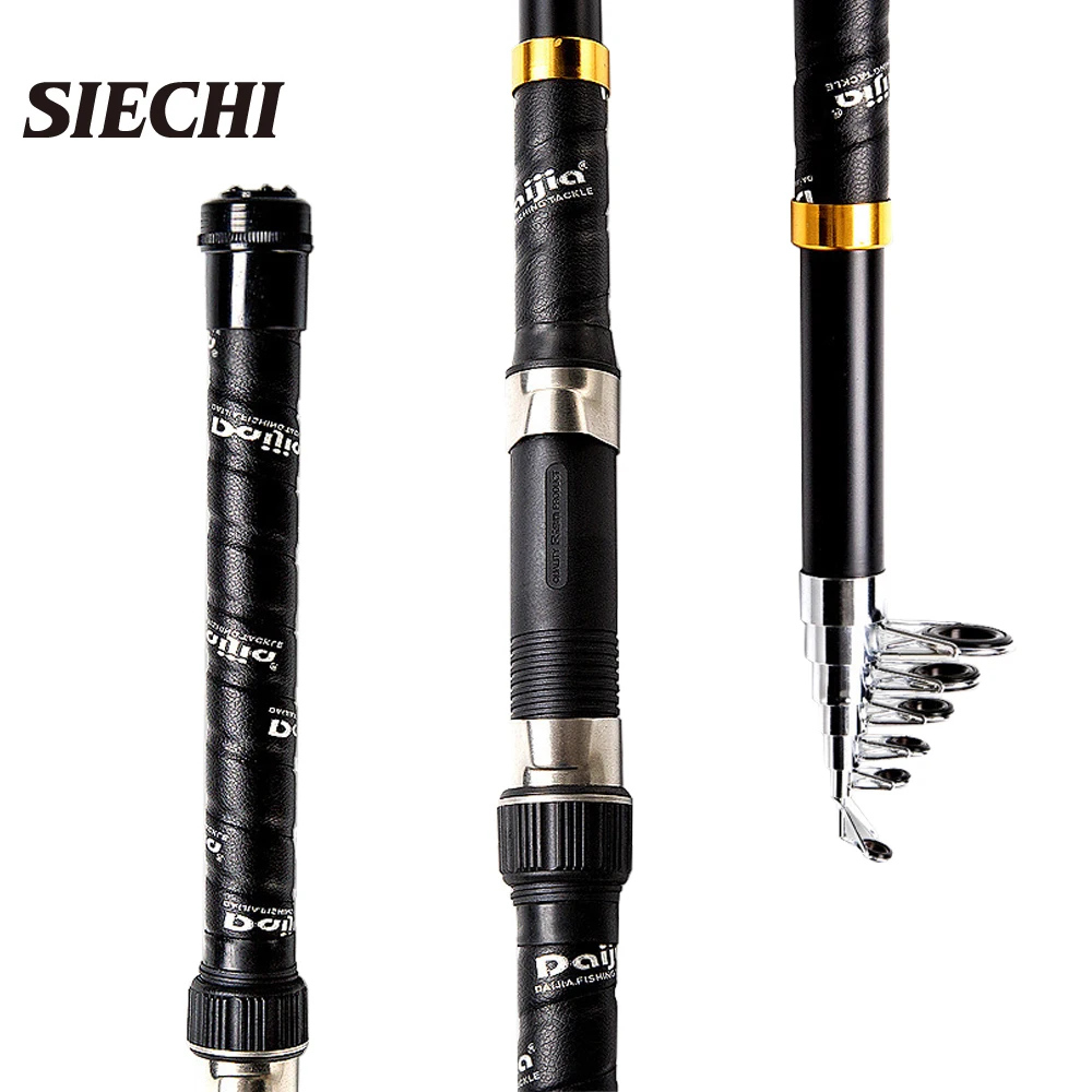 

SIECHISpinning Fishing Rod Carbon Trout Carp Telescopic Fishing Pole 2.1M 2.4M 2.7MLure Fishing Rod Tackle