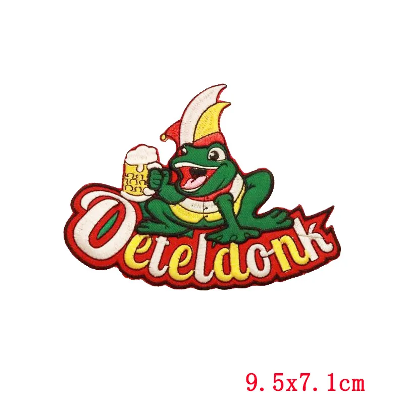 Железные нашивки для одежды с принтом лягушки эмблема Oeteldonk лягушка карнавал