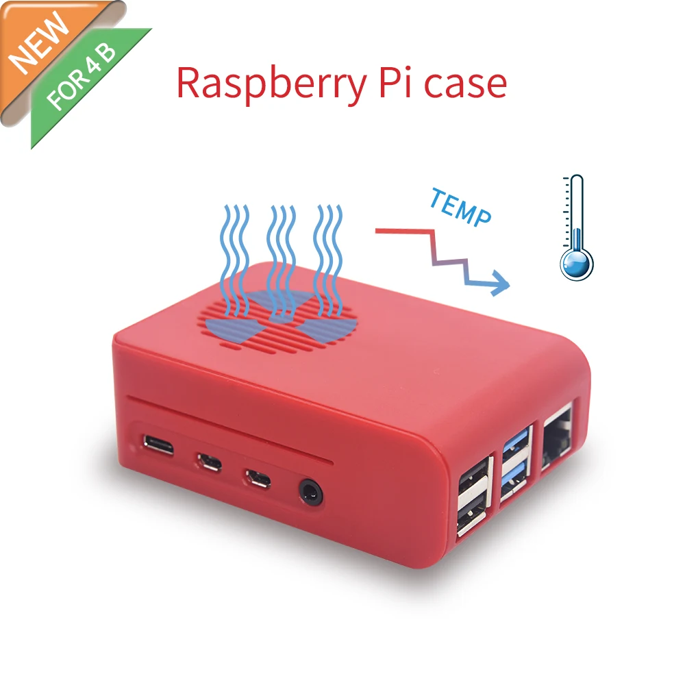 Корпус Корпуса корпуса из АБС пластика для Raspberry Pi 4 Model B 4B Pi4 (устанавливаемый