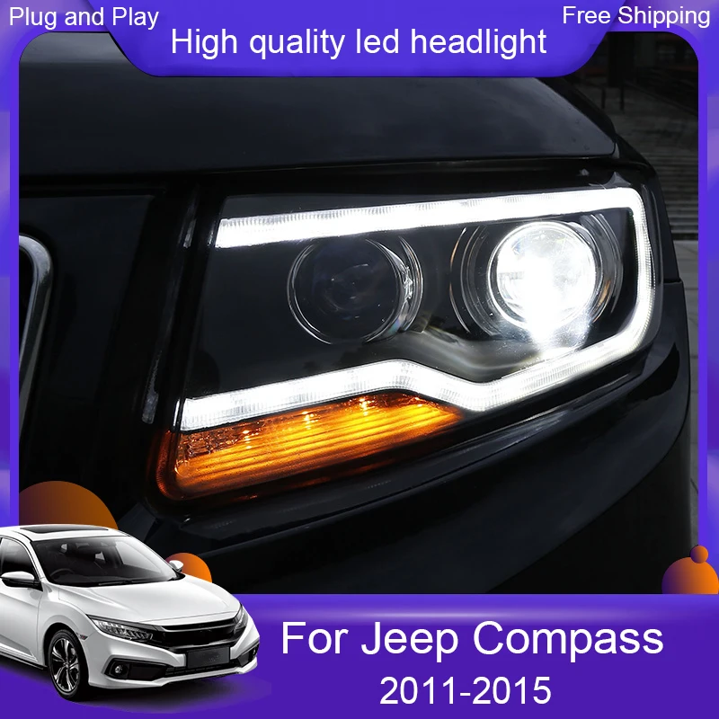 Чехол для автомобильной фары Jeep Compass 2011 2016 Grand Cherokee светодиодный ная фара DRL